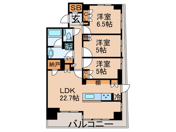 HARUMI FLAG SUN VILLAGE B棟の物件間取画像